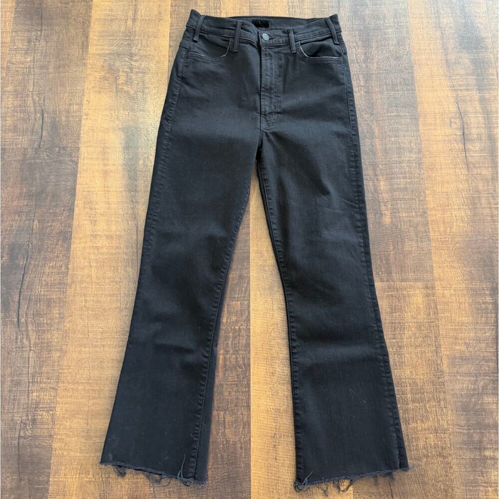 MOTHER The Hustler Ankle Fray Jeans Not Guilty Black Size 26